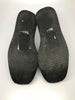Bottom soles of 1990s Stephane Kelian platform loafer shoes with fabric upper and leather trim 
