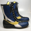 Dolce & Gabbana Junior blue, yellow, black and white color block sneaker boots