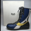 Dolce & Gabbana Junior blue, yellow, black and white color block sneaker boots with original box