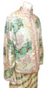 pastel multicolor silk skirt and jacket.