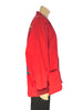 Red blazer with a red and black houndstooth lining