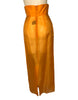 Sheer high waisted orange organza maxi skirt by Michoel Schoeler