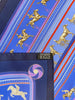 Blue scarf with horse sequences print.