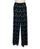 Black and blue patterned wide leg pants by Mr. Dino 