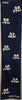 Navy blue oblong Courreges scarf with all over white logo print