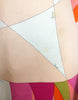 Close up of geometric pattern on 1960s Emilio Pucci dress