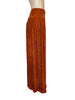Side view-Mary McFadden burnt orange pleated flowy pants