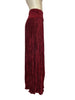 Side view-Mary McFadden dark red pleated maxi skirt