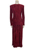 Matching top shown complete set-Mary McFadden dark red pleated maxi skirt