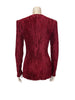 Back view-Mary McFadden dark red pleated long sleeve top