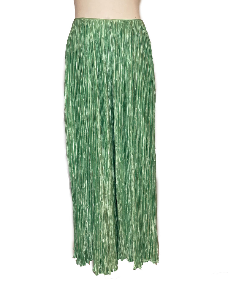 Mary McFadden mint green pleated flowy pants