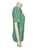 Side view-Mary McFadden mint green pleated short sleeve