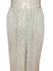 Zoomed in waist view-Mary McFadden white pleated flowy pants