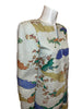 Zoomed in view-Mary McFadden pastel textured printed jacket