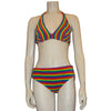 1970s Cole of California Rainbow Stripe Terry Cloth Bikini