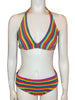 1970s Cole of California Rainbow Stripe Terry Cloth Bikini