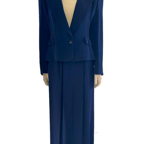 Navy Blue Blazer and Long Skirt Suit