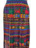 Tribal patterned pleated mid length skirt