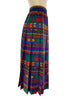 Tribal patterned pleated mid length skirt