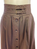 Brown Midi Button-up Skirt