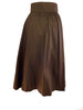 Brown Midi Button-up Skirt