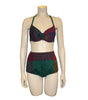 floral color-block 2 piece bikini
