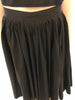 Black, cotton, pleated-waist, full-circle skirt. Mid-calf length. 