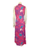 Magenta and purple psychedelic floral print maxi dress.