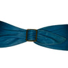 Turquoise leather waist cinch belt that hugs the body