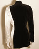 Thierry Mugler 1980s Stunning White Satin & Black Velvet Evening Jacket