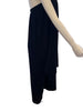 Asymmetrical wool skirt with elasticized gathered waist. and cutout details on either side. Can be worn as a strapless dress if pulled up over bust.