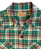 Green multi plaid double pocket long sleeve shirt