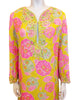 yellow & pink floral sparkle kaftan