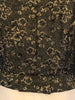 Black & silver, floral brocade, doublet jacket with lace-up, removable sleeves. 