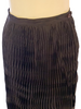 Dark brown, floor-length, crinkle pleated skirt with brown button.
