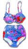 blue and red floral bikini