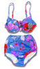 blue and red floral bikini 