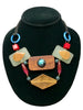 Double strand multimedia necklace with resin and wood beads