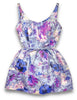 purple floral swimsuit dress