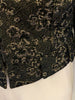 Black & silver, floral brocade, doublet jacket with lace-up, removable sleeves. 