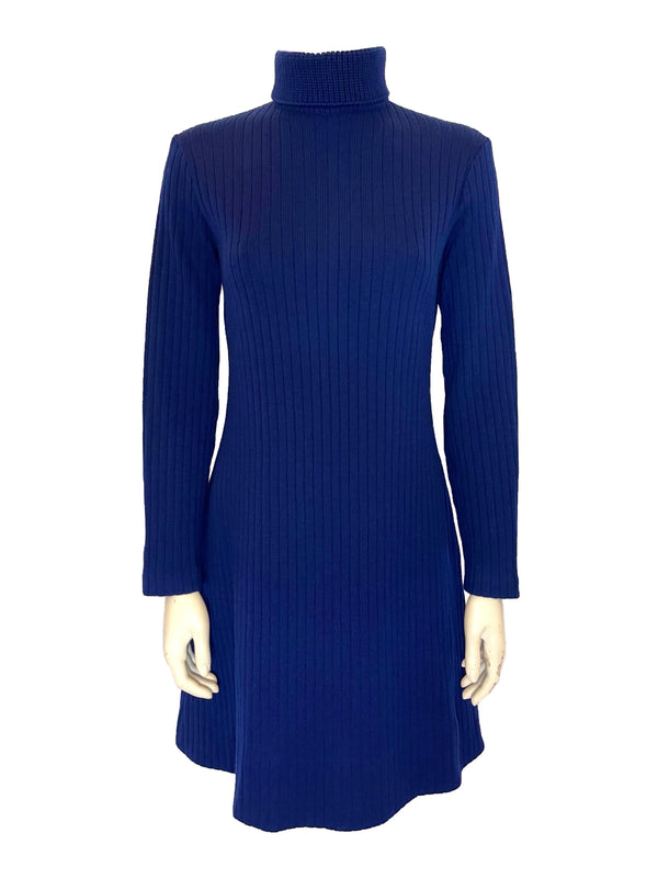 1960s Pierre Cardin Navy Blue Sweater Dress