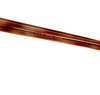Amber tortoise color plastic sunglass with triangle cutout on sides and amber lenses