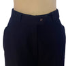 Close up front view of snap and fly closure-Mugler 1980s Navy Wool Trousers