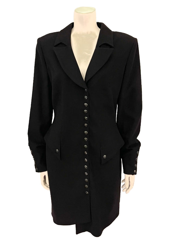 Front view-Mugler 1980s Asymmetrical Jacket Dress