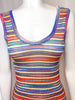 multicolor striped rib knit tank top