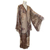 Arm Raised Forward View w/o belt (Hanae Mori silk chiffon with brown and creme rose print)