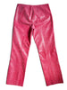 hot pink snake print suede pants