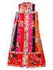 Colorful terry cloth high neck maxi dress