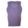 Lavender crochet knit sweater vest, back view