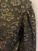 Black & silver, floral brocade, doublet jacket with lace-up, removable sleeves. 
